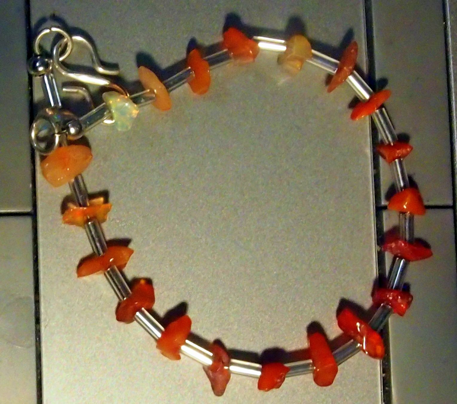 Bracciali & Braccialetti: Arm- oder Fusskette aus mexikanischen Feueropalen! – Nuovo e nell'imballaggio originale da Reinach BL venduto da rumablum 2
