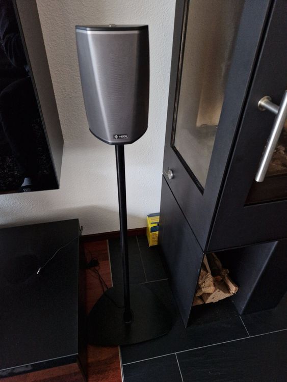 Lautsprecherständer Für Denon HEOS - 82cm Hoch, Schwarz, Integriertes Kabel