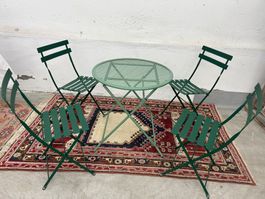 Bistro-/ Gartentisch mit 4 Stühlen Metall zusammenklappbar