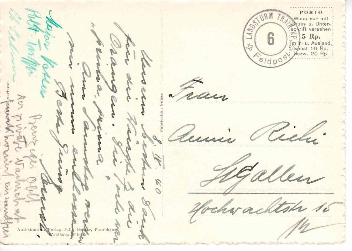 Cartoline postali: Ilanz 1940 – Usato da Wolhusen venduto da Curver9 1