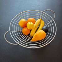 Früchtekorb Früchteschale Obstschale Korb verchromt