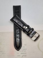 Neues 22-mm-Uhrenarmband aus schwarzem Kunstleder