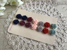 14x Applique Rose 1,3 cm Mix pastel