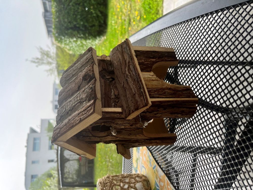 Mittimiya 3-in-1 Meerschweinchen Haus - Holzgehege Mit Plattform 38x24x39cm