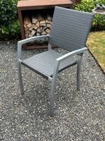 Gartenstuhl Aluminium und Geflecht.      grau stapelbar 8 St