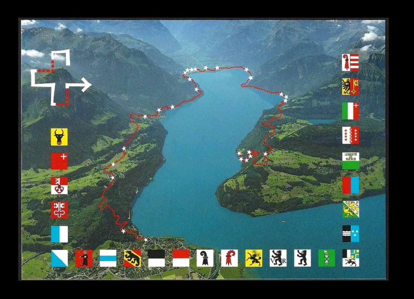Tutti i francobolli: 1991 Pro Patria Postkarten, Weg der Schweiz, postfrisch – Usato da Baar venduto da W47 3