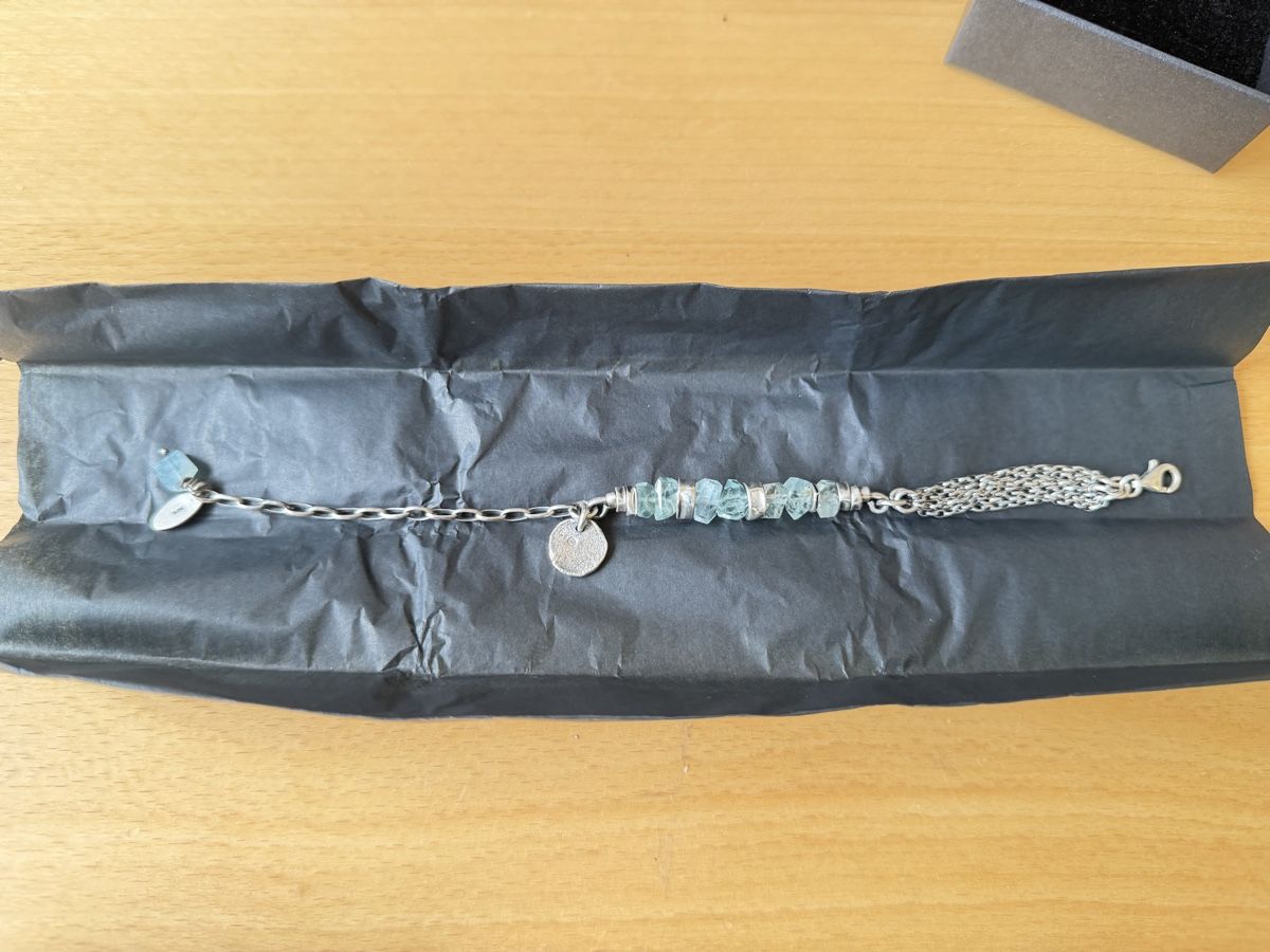 Bracelets: Silberarmband mit Aquamarin – Neuf avec emballage d'origine à Donat par troja007