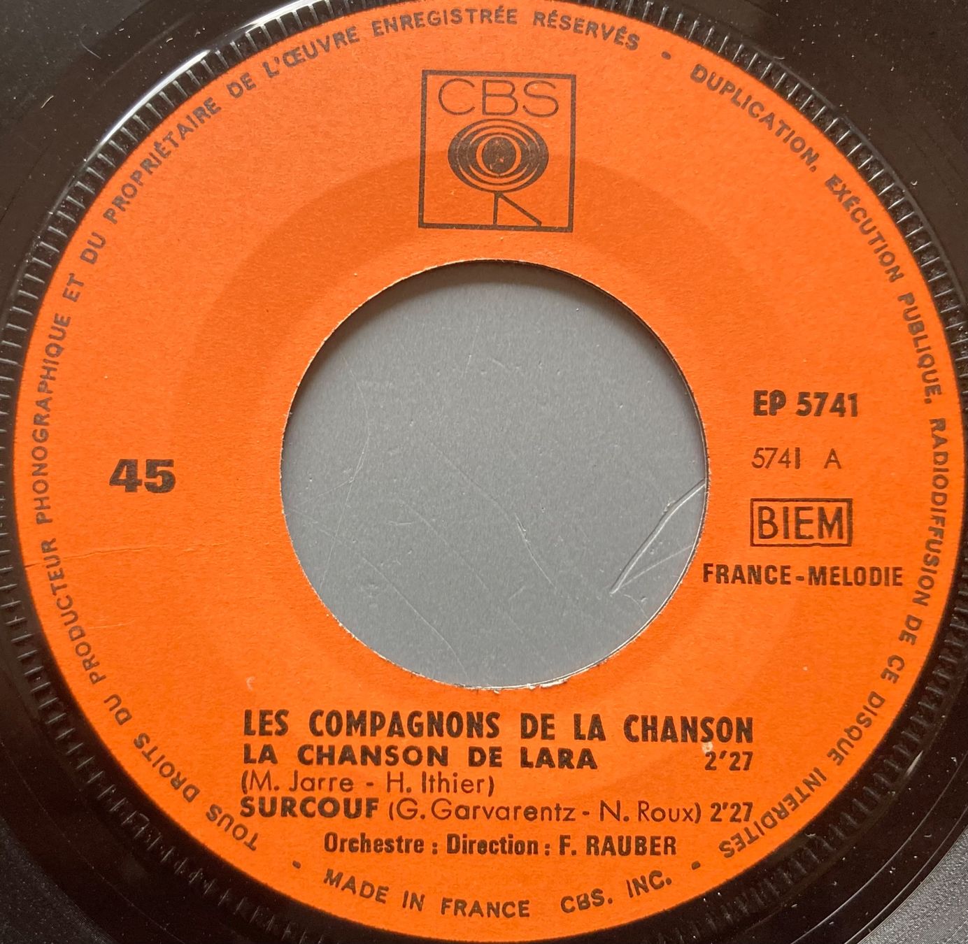 Dischi in vinile: LES COMPAGNONS DE LA CHANSON - LA CHANSON DE LARA – Usato da Poliez-Pittet venduto da Newtown-Records 2