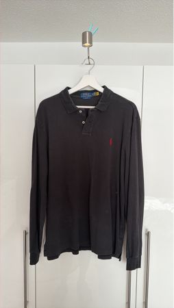 Schwarzes Polo Ralph Lauren Langarmhemd - Grösse XL Slim Fit