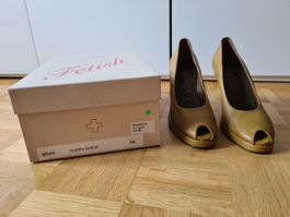 A.F.VANDEVORST │ Designer Peep-Toe Leder Pumps │ 36
