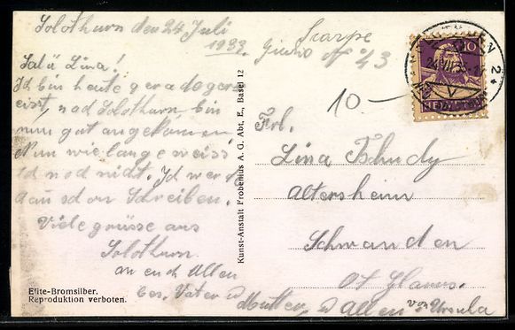 Cartes postales: AK Solothurn, Teilansicht mit Kirche – D'occasion à Berlin par bartko-reher 1