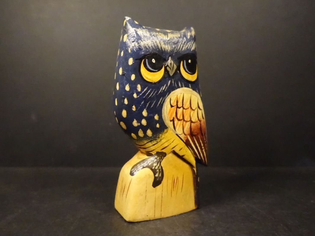 Figuren: Farbenfrohe Eule aus Holz – Gebraucht aus Russikon von Eulenfeder 5