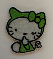 Hello Kitty Aufnäher Mittelfinger Grün Badge Flick Comic