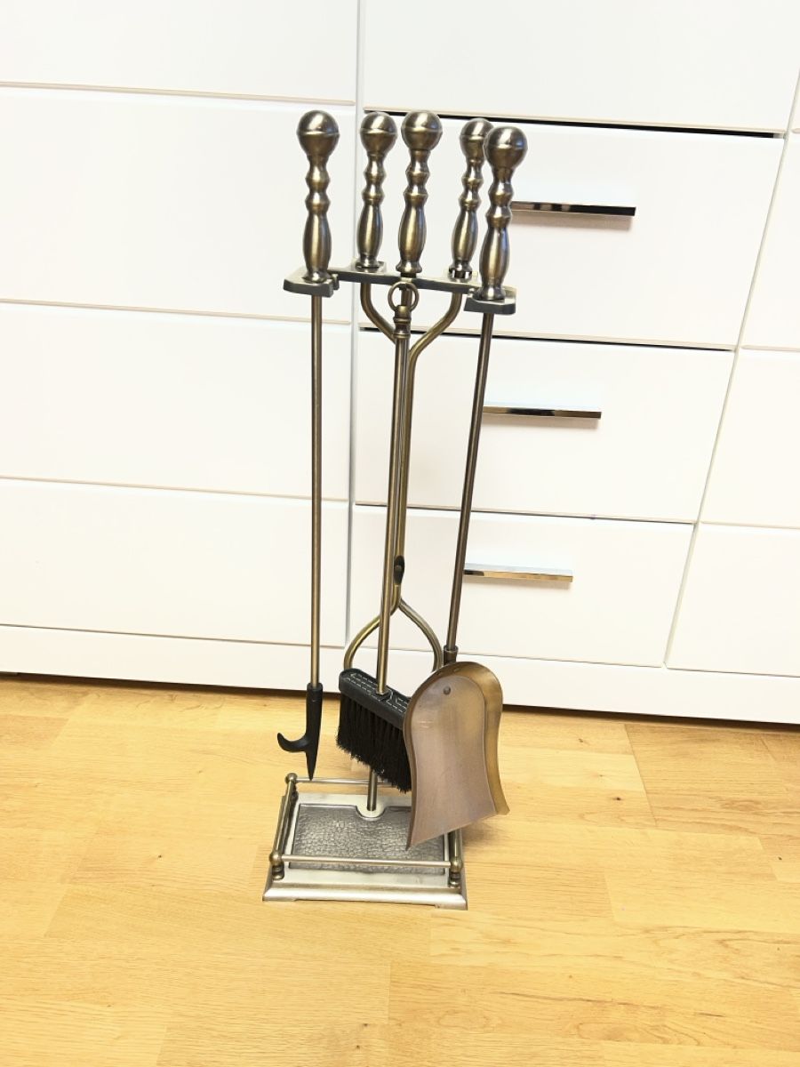 Camini: Kamingarnitur 5-teilig mit Ständer Messing – Nuovo (secondo la descrizione) da Stallikon venduto da Aleexus 3