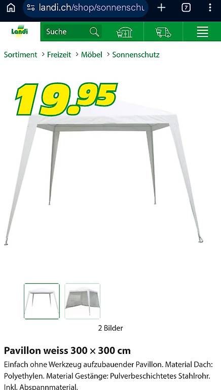 Tende & Padiglioni: Neuer Pavilion von Landi Originalverpackt – Usato da Buchs AG venduto da Seggi82