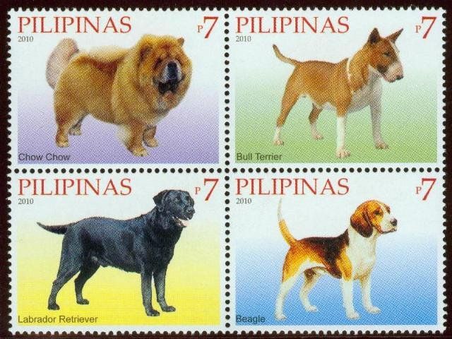 Tutti i francobolli: Philippinen 2010  Block Hunde + 4er satz Hunde – Nuovo (secondo la descrizione) da Grenchen venduto da lunaina1971 1