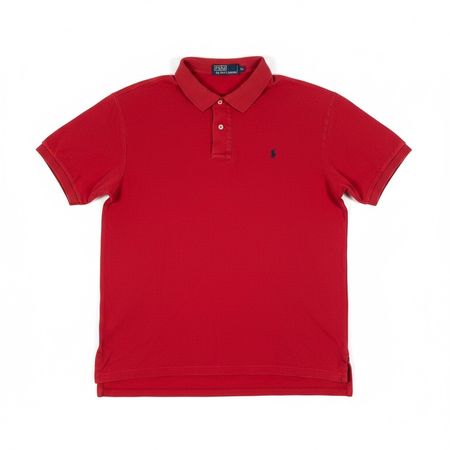 Polo Ralph Lauren Rouge logo brodé bleu marine - Taille XL