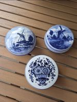 3er Set Vintage Delft Dose / Bonbonniere – Handgemalt