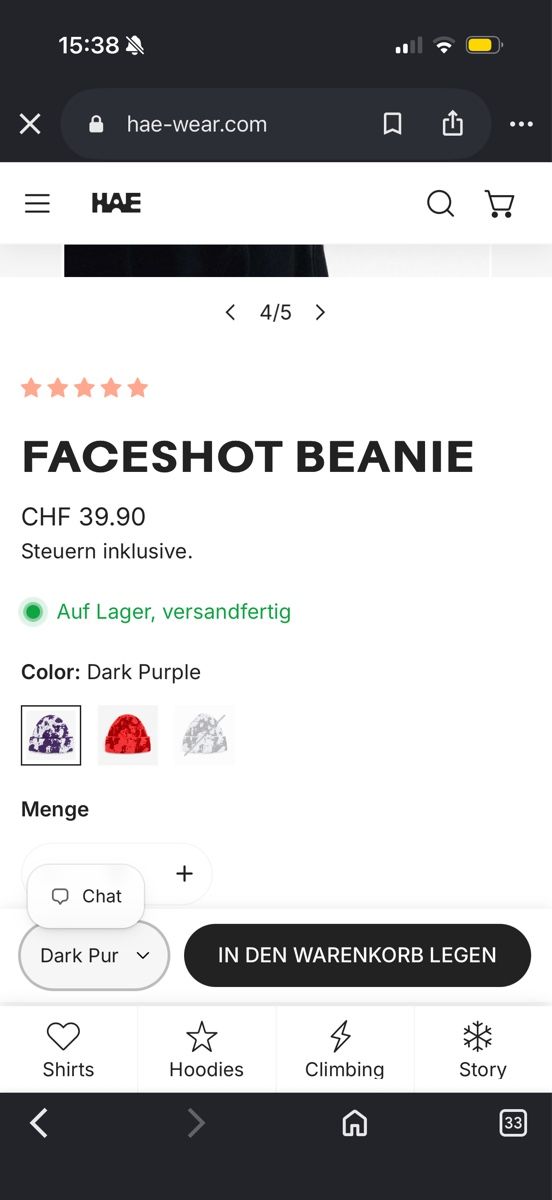 Copricapi, berretti & cappellini: HAE Faceshot Beanie – Nuovo (secondo la descrizione) da Schlieren venduto da NM_Nici 1