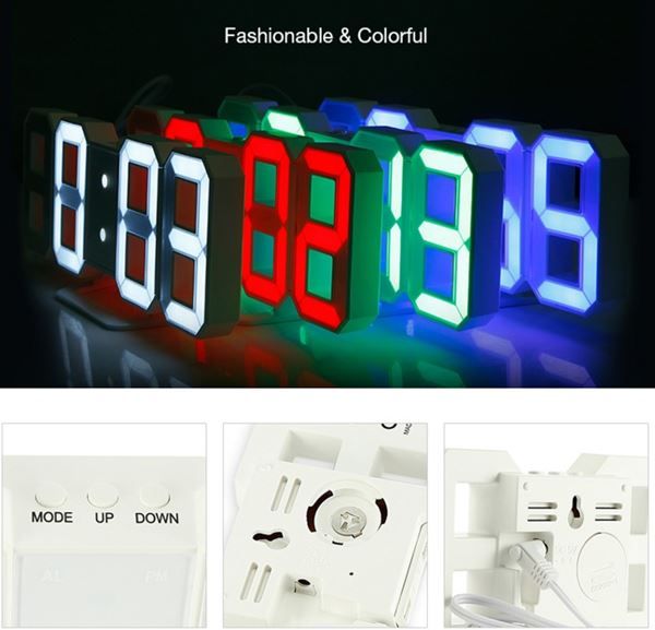 Uhren: Uhr Digital 3D Glowing Night Mode Helligkeit einstellbar – Neu und originalverpackt aus Unterägeri von RmOnline 6