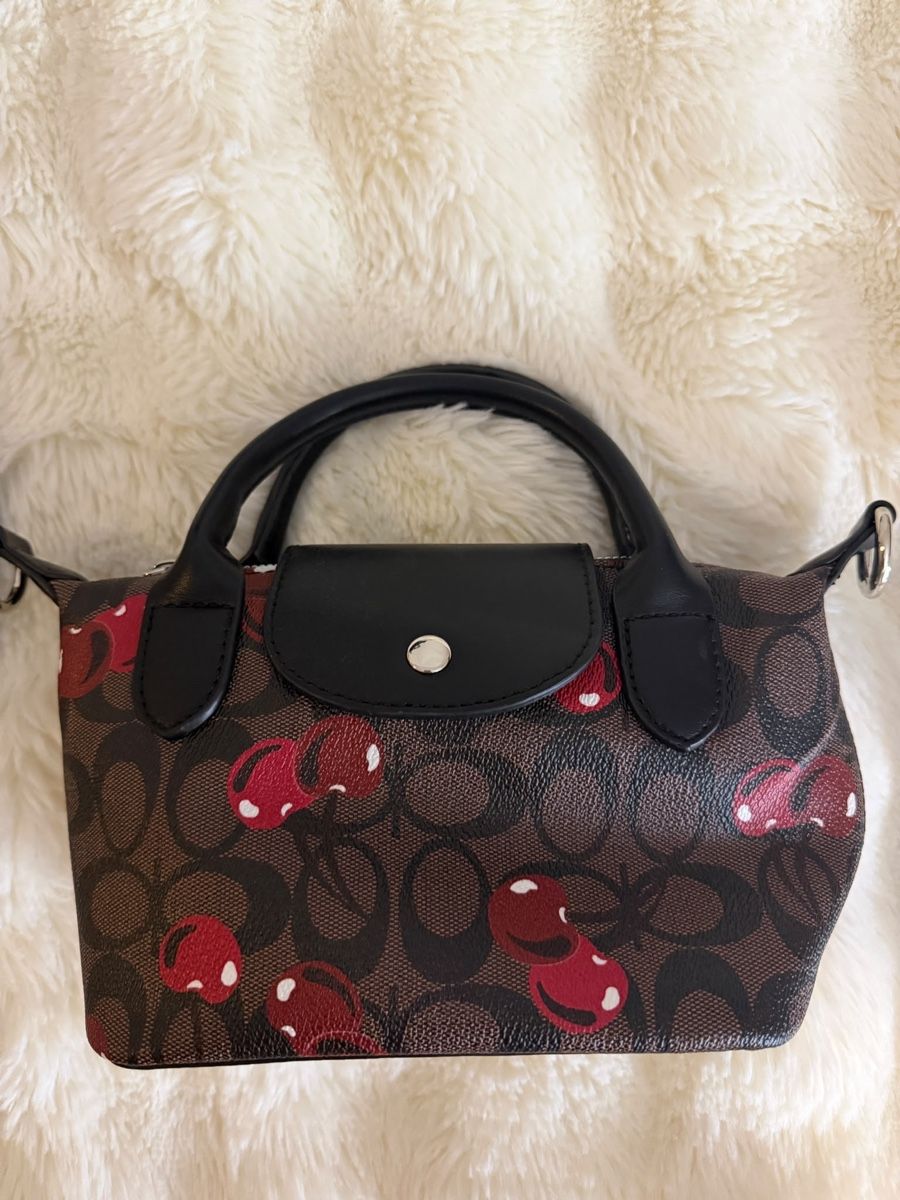 Borse da donna: Mini Täschli mit Kirschenmuster braun/rot NEU  – Nuovo (secondo la descrizione) da Aarburg venduto da manju2007 2