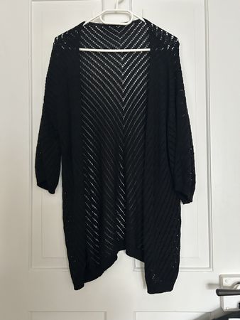 Schwarze Sommer-Strickjacke, Grösse L, Neu