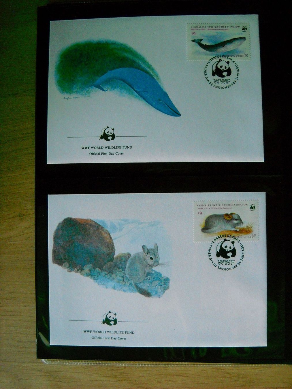 Tutti i francobolli: WWF Bedrohte Tierarten Chiles Dokument mit Briefmarken – Nuovo (secondo la descrizione) da Boningen venduto da FrediP 9