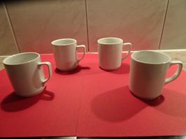 4 Tassen / Mug, weiss, Apulum made in Romania