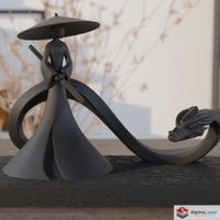 Shadow Samurai & Dragon – 3D-Printed Sculpture