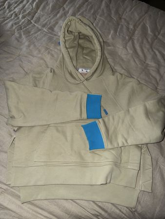 Off-White hoodie, light olive green, M