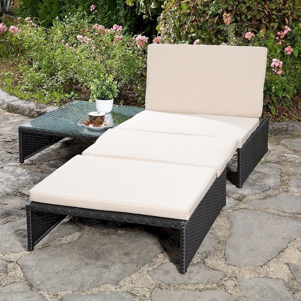 Liegen & Liegestühle: Polyrattan Gartenset - 2 Sessel + Tisch – Neu und originalverpackt aus Bottighofen von zaap 2