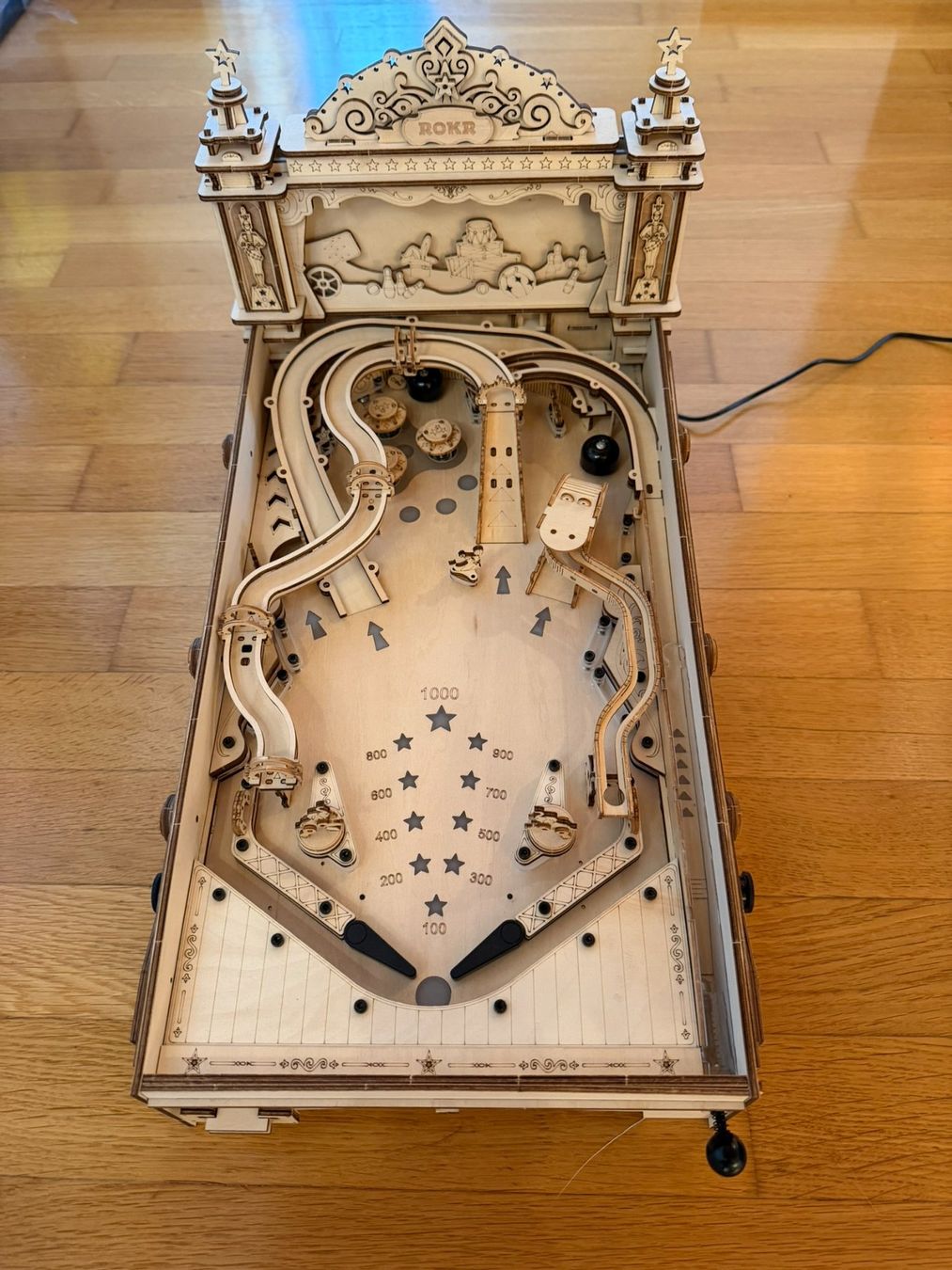Flipper: Rokr Pinball // Flipper // 3D Holzbausatz zusammengebaut – Usato da Binz venduto da Tempelritter 1