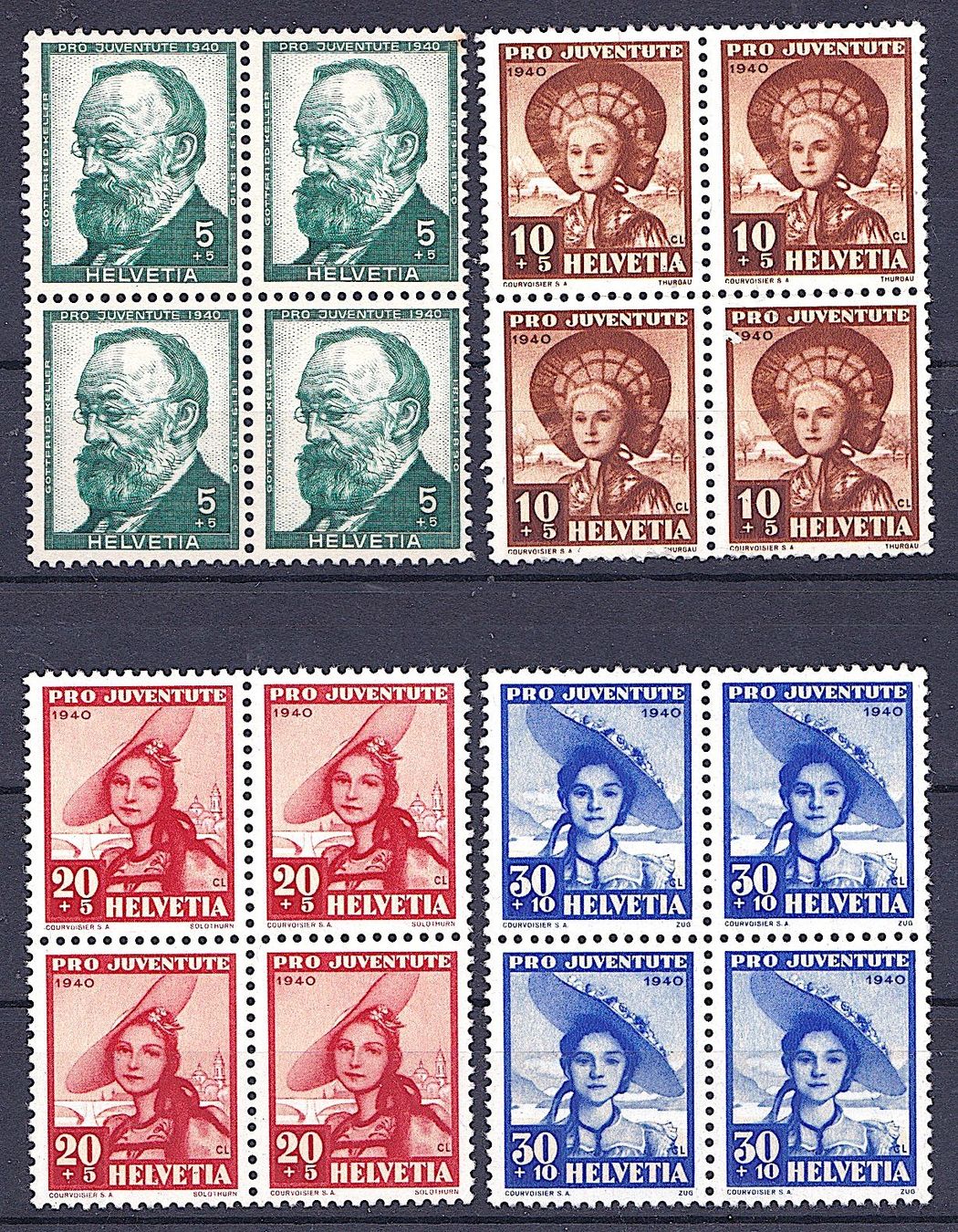 Alle Briefmarken: PJ 1940 im 4er-Block, postfrisch** – Neu (gemäss Beschreibung) aus Richterswil von Dyaris2025