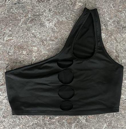 One Shoulder Top schwarz 