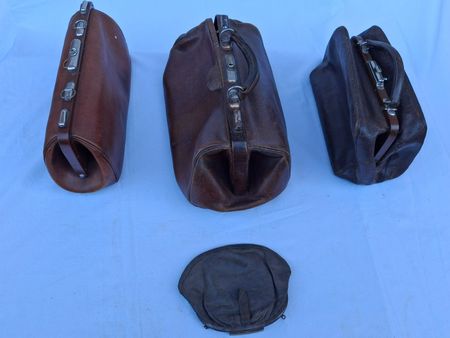 Kopnvolut antike Doktortasche/Arzttasche Set, Leder,