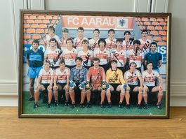 FC Aarau Teamfoto GROSS mit Originalunterschriften (1985/86)