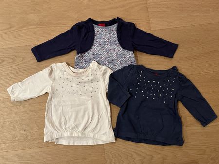 3 Baby Girl Longsleeve Shirts, Size 62