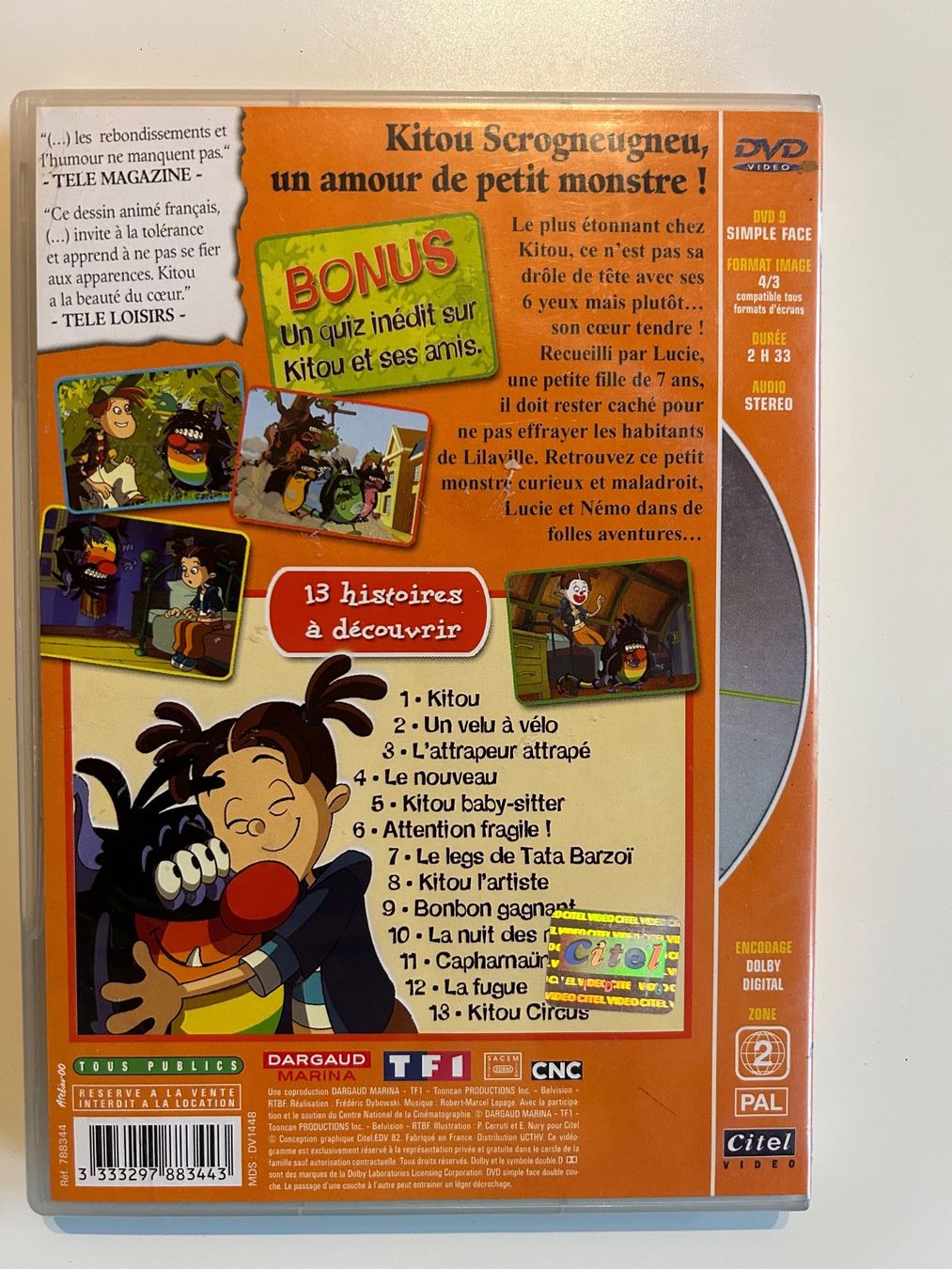 Tutti i DVDs: KITOU SCROGNEUGNEU – Usato da St-Cierges venduto da Crisi53 1