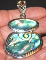 Anhänger L-8133 – Abalone Muschel Perlmutt 49x44mm