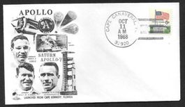 USA Sonderbrief Apollo 7 Startbeleg Cape Canaveral 11.10.68