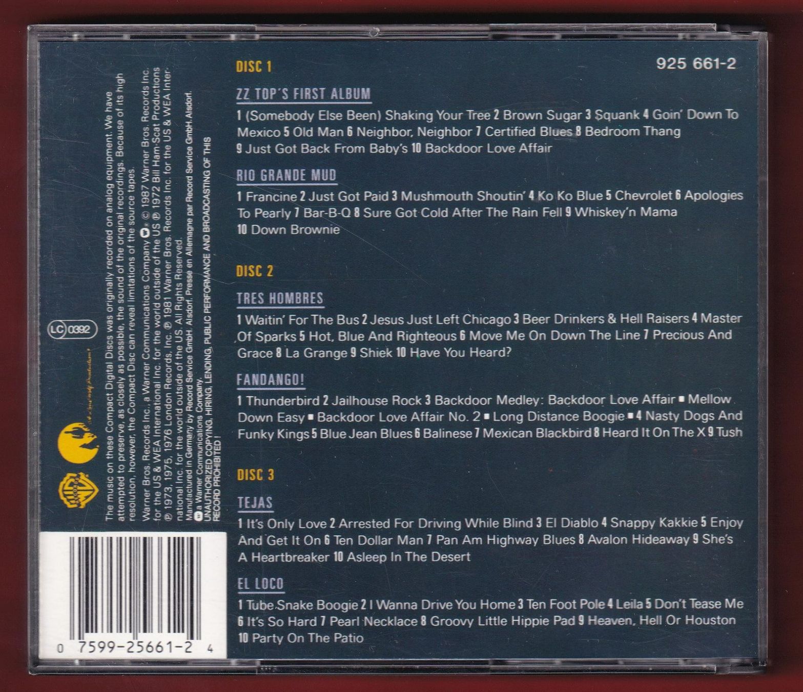 CD: ZZ Top - Sixpack (3 CD) – Usato da Zürich venduto da Pfluftl2000 1