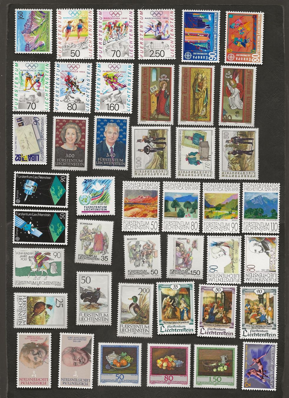 Alle Briefmarken: 124 Marken Liechtenstein postfrisch – Gebraucht aus Au ZH von xelagreb01 3