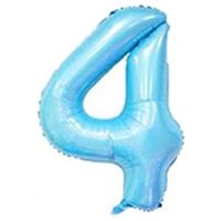 40" XL Metallic Zahlenballon Blau 4 - KOSTENLOSER VERSAND