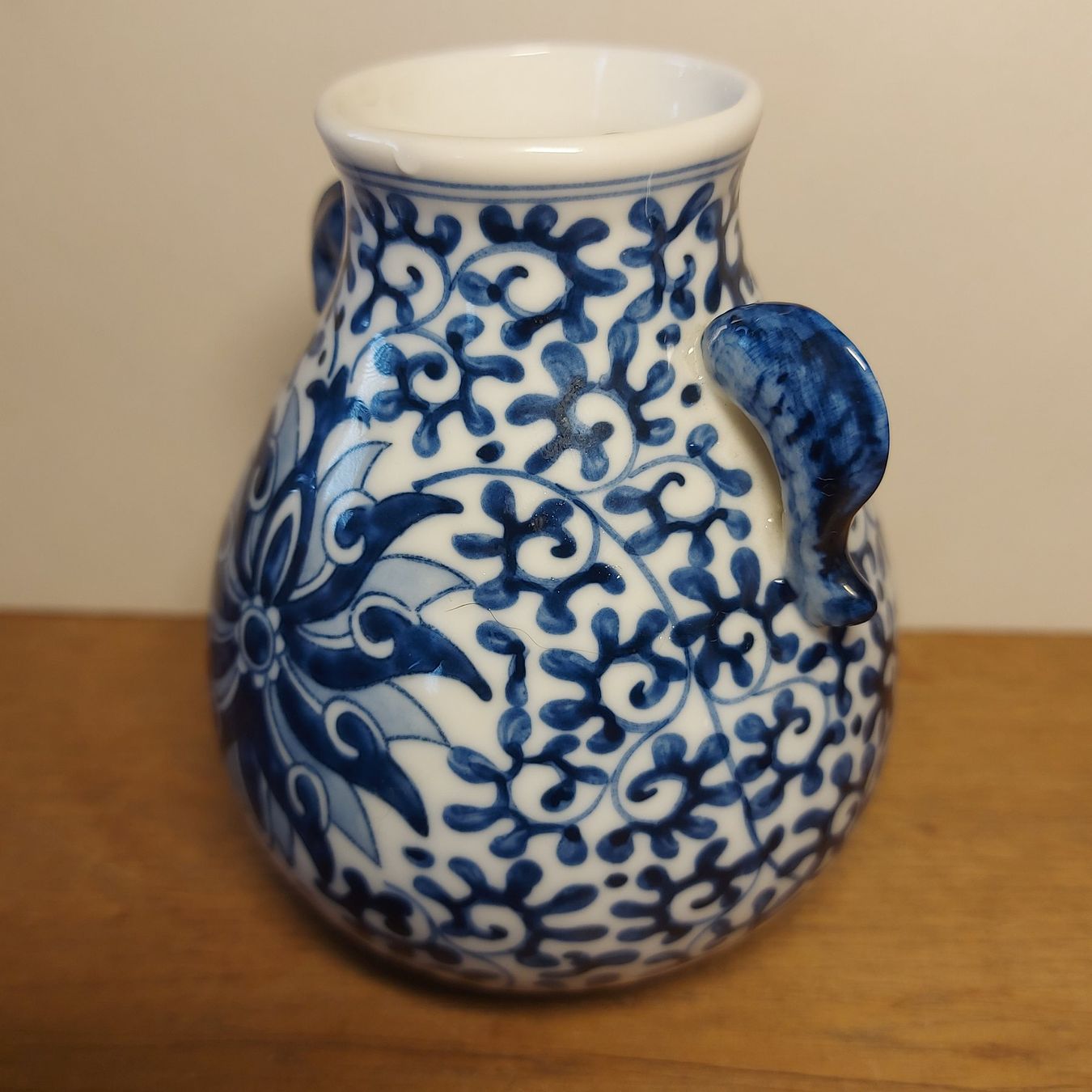 Chinesische Vase - blau weiss, antik, Kangxi