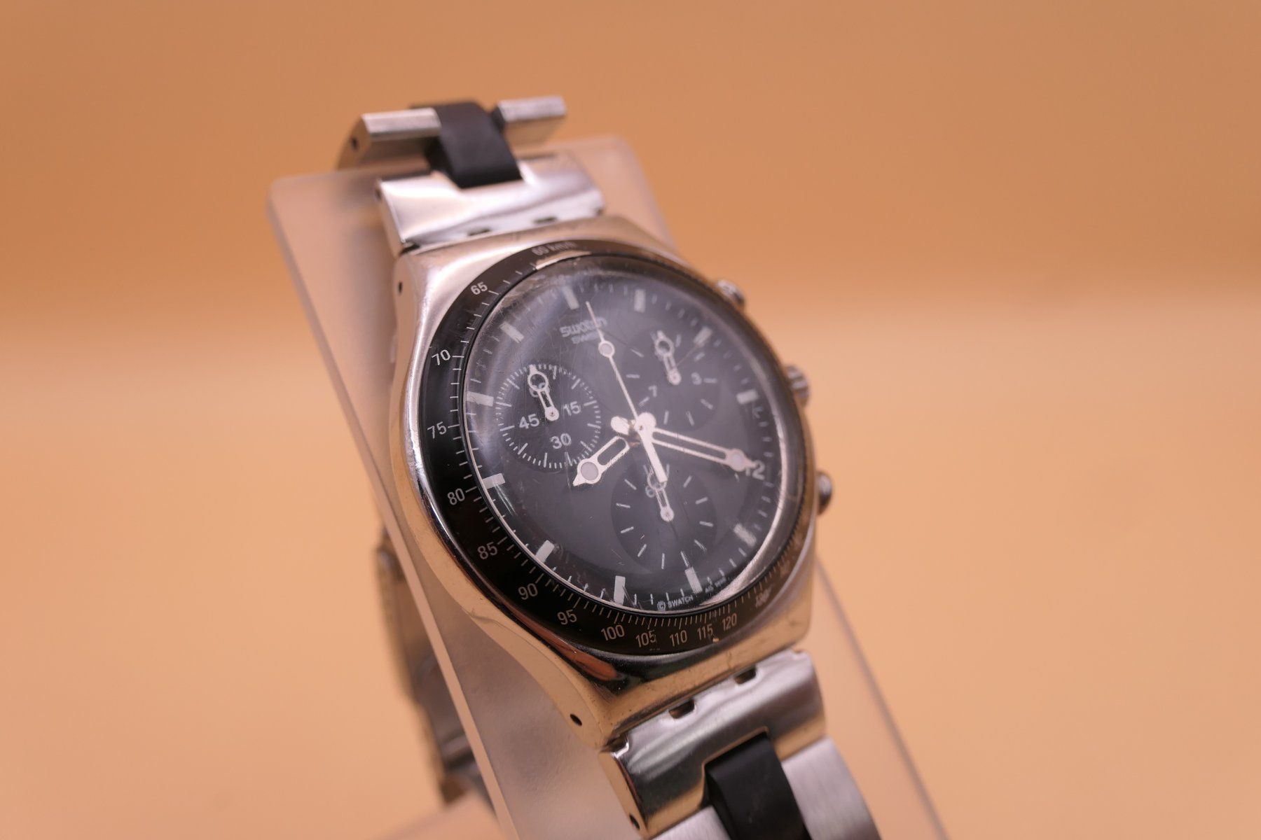 Swatch Uhren: Swatch Irony Chrono "Windfall" YCS410G, neue Batterie – Gebraucht aus Thun von CHRONOTIKA 2