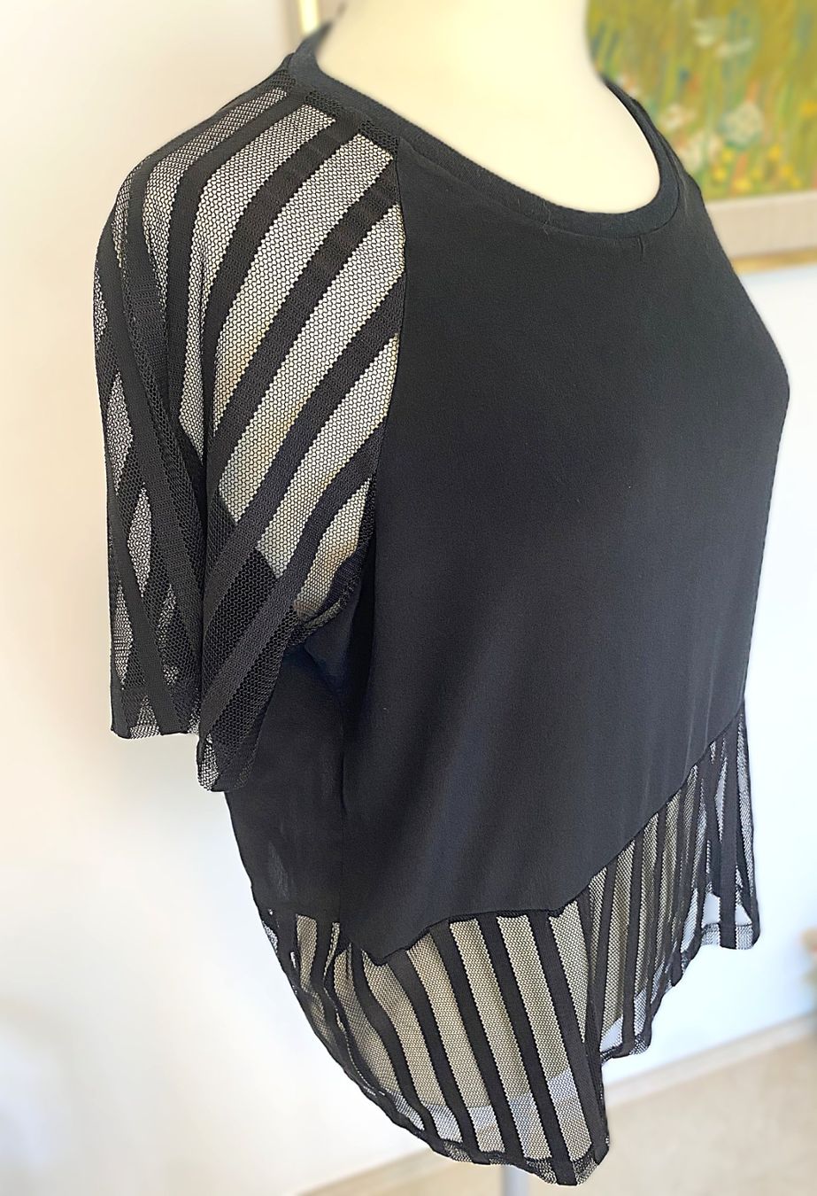 Sandro T-shirt: SANDRO Paris schwarzes Shirt Gr. 2 = 38 Seide – Usato da Allschwil venduto da Rosenfee 1