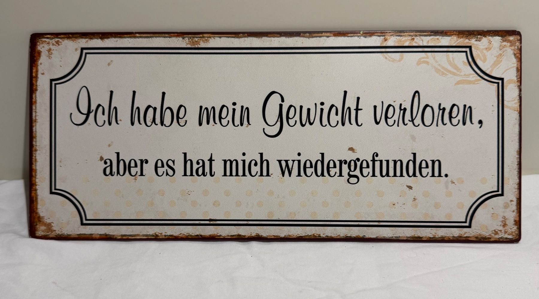 Insegne: Metallschild mit Spruch – Usato da Basel venduto da karpfen17