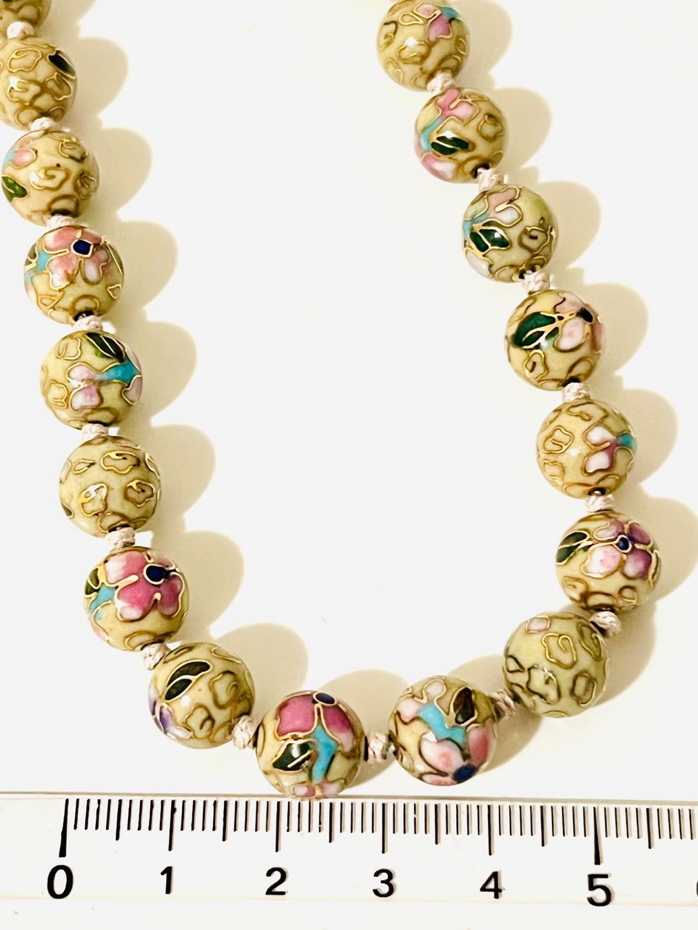 Catenine: Cloisonné Floral Bead Necklace – Usato da Rüschlikon venduto da topswissvintage 6