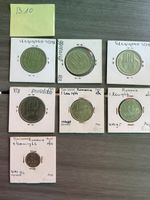 Münzen 1,  100 Lei und 5 Bani, Rumänien
