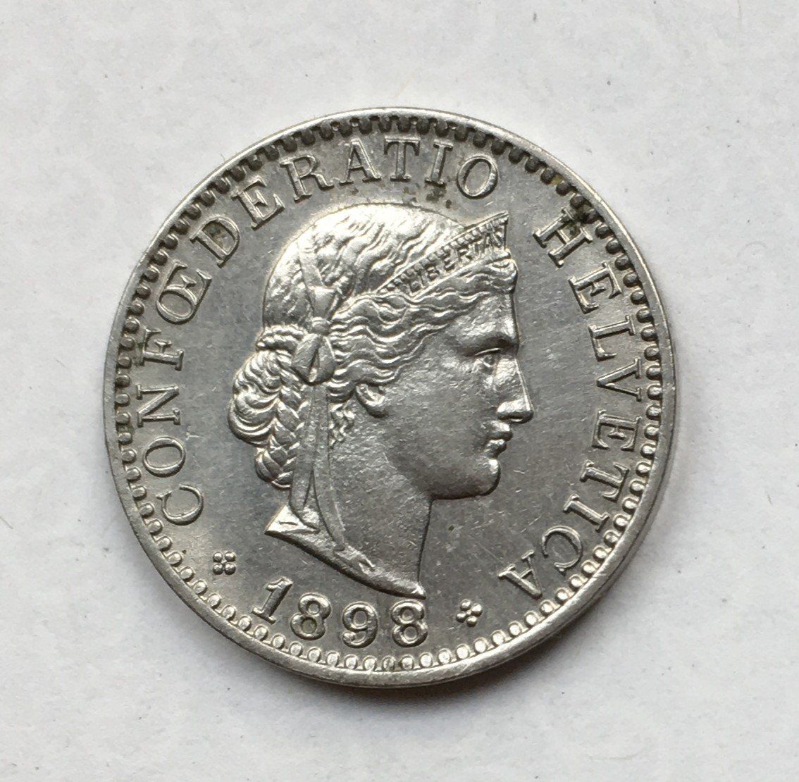 Tutti le monete: 1898 20 Rappen -unz – Usato da Kirchberg SG venduto da Zenhad69